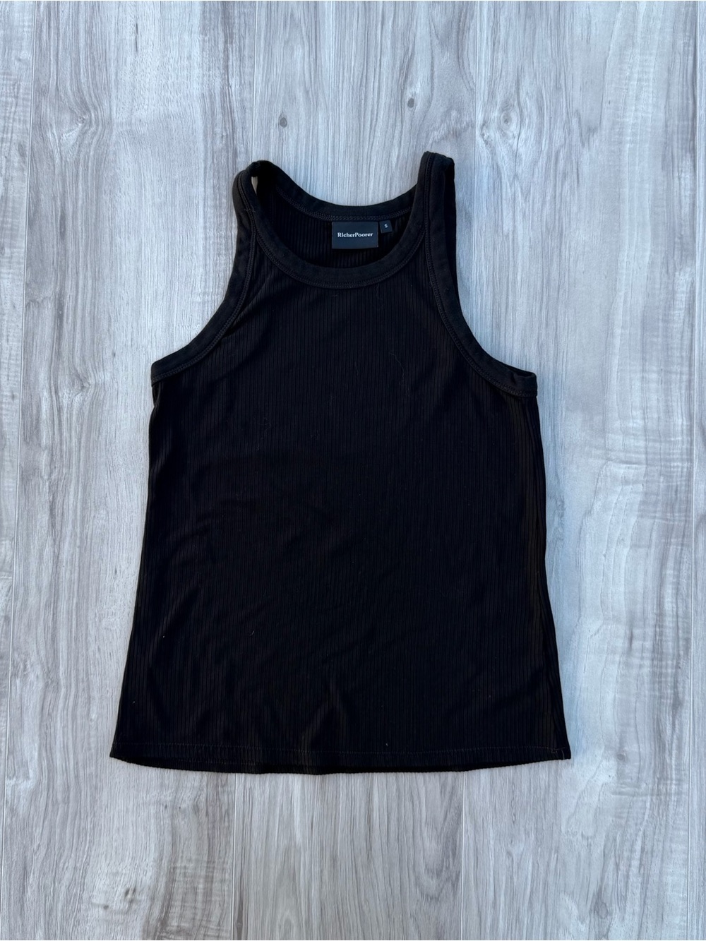 Richer Poorer black ribbed tank top